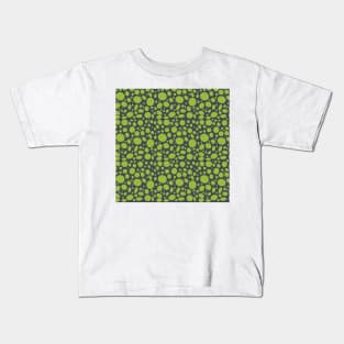 Green dots on inkwell grey Kids T-Shirt